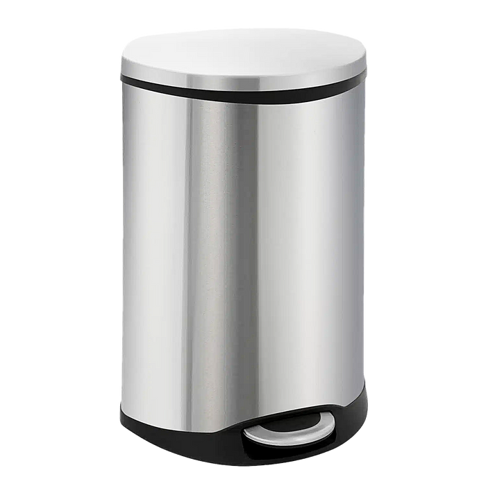 سلة مهملات EKO شبه دائرية سعة 50 لتر فولاذ مقاوم لبصمات الأصابع