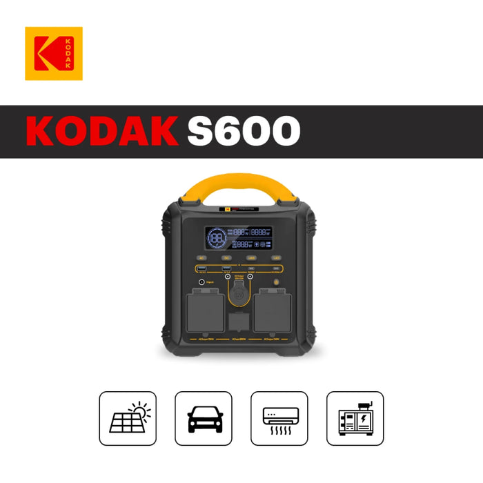 محطة الطاقة المحمولة Kodak S600 - 600 واط مع شحن 9 أجهزة بسهولة