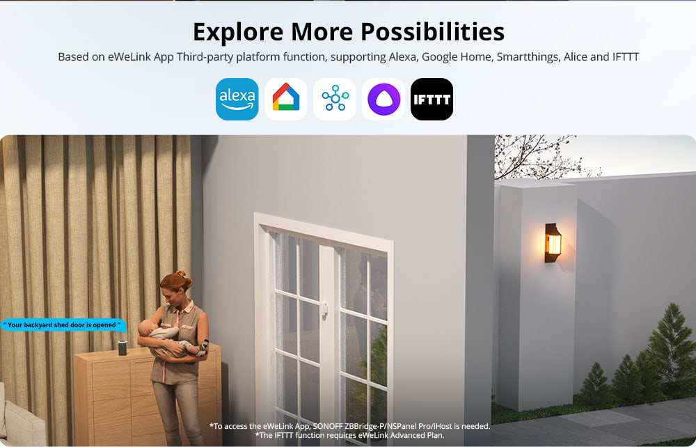 مجس الباب/نافذة Zigbee SNZB-04P مع إنذارات وت Notifications فورية من sonoff