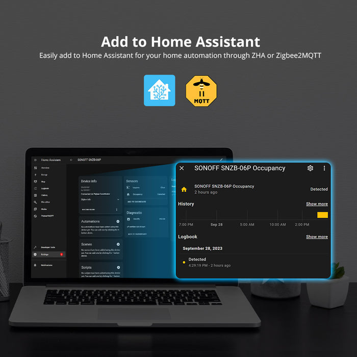 جهاز استشعار وجود الإنسان Zigbee SNZB-06P مع تنبيه وحساس حركة فائق الدقة من sonoff