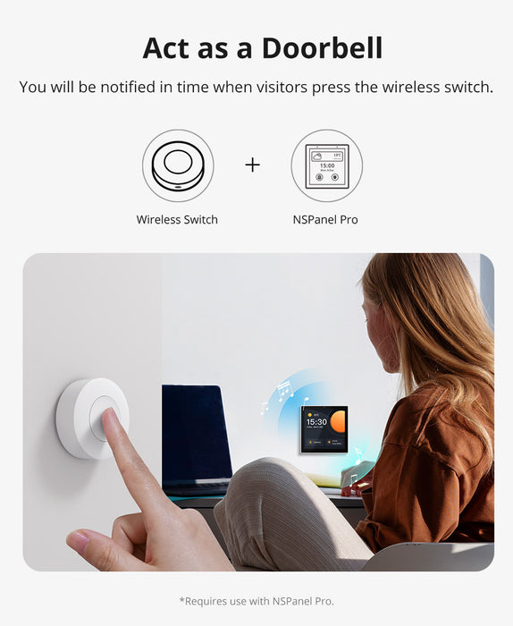 مفتاح Zigbee اللاسلكي SNZB-01P بتخصيص إجراءات الزر وتحكم متعدد بالأجهزة من sonoff