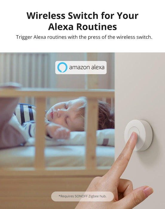 مفتاح Zigbee اللاسلكي SNZB-01P بتخصيص إجراءات الزر وتحكم متعدد بالأجهزة من sonoff