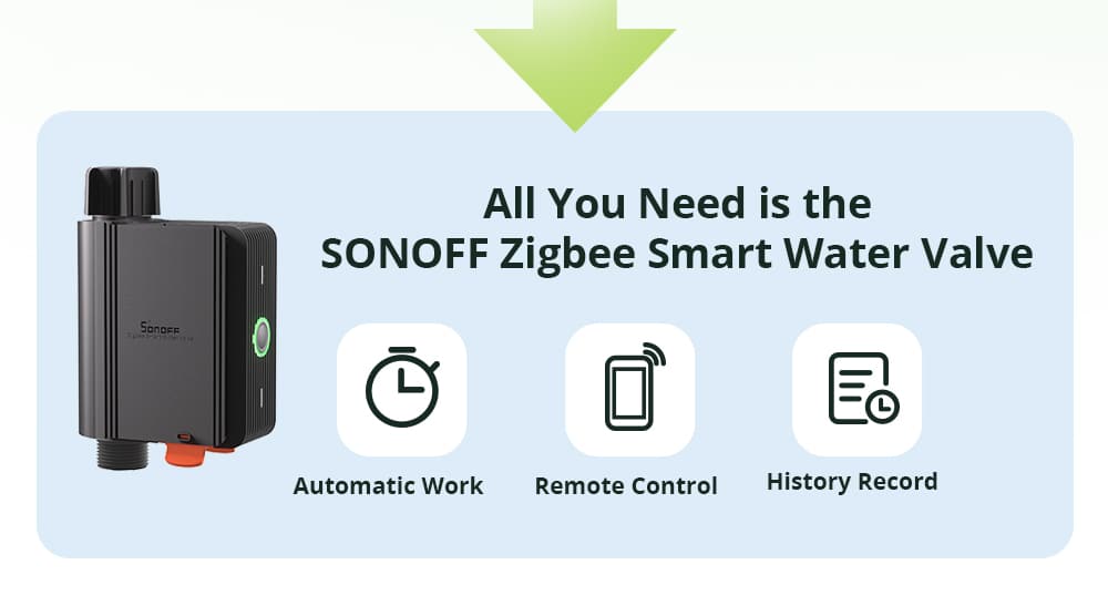 صمام المياه الذكي Zigbee لتسهيل ري النباتات وتحسين التحكم في الاستهلاك من sonoff