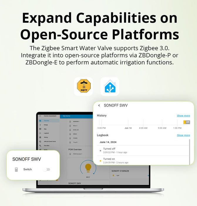 صمام المياه الذكي Zigbee لتسهيل ري النباتات وتحسين التحكم في الاستهلاك من sonoff