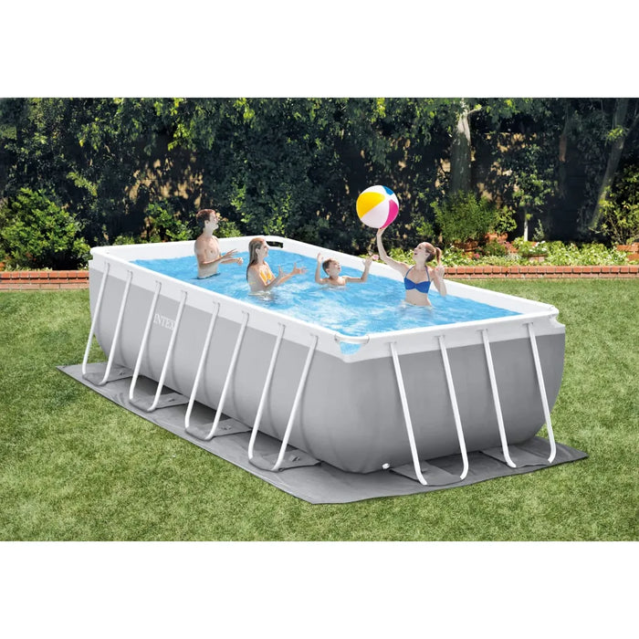 مسبح عائلي منزلي INTEX 488×244×107 سم بهيكل فولاذي وتقنية Hydro Aeration®