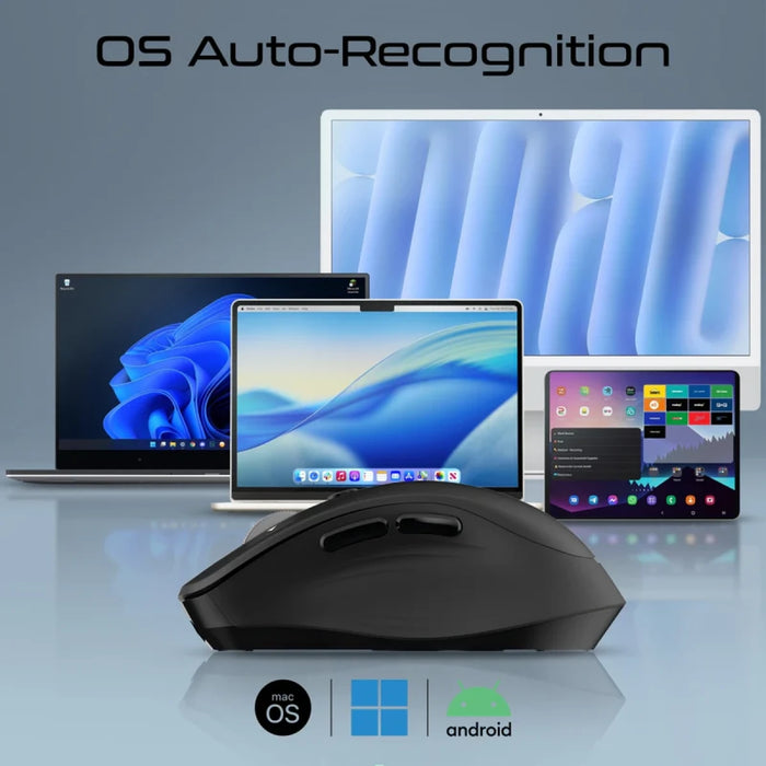 ماوس لاسلكية صامتة بـ 3 أوضاع اتصال وعجلة تمرير ذكية وشحن USB-C من PROMATE