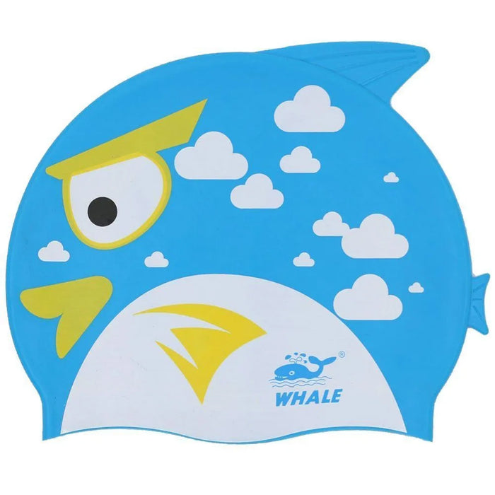 طاقية سباحة سليكون للأطفال من WHALE، مرنة ومقاومة للماء، حماية للشعر من الكلورين