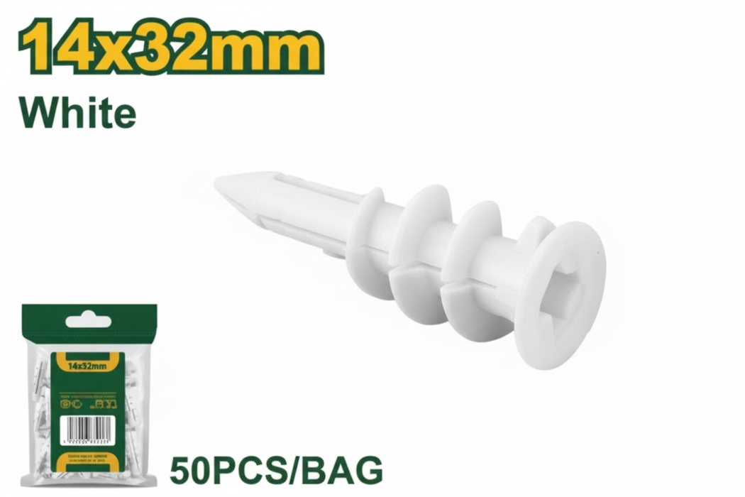 حبات بلاستيكية بيضاء من Jadever بحجم 14x32mm - 50 قطعة في كيس