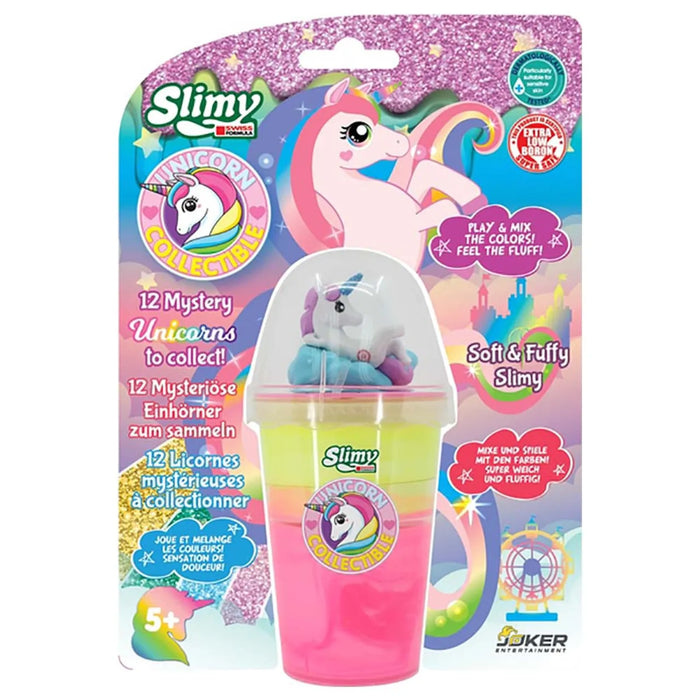 Unicorn with 12 collectible unicorn pieces, two colors in a cup in a plastic card