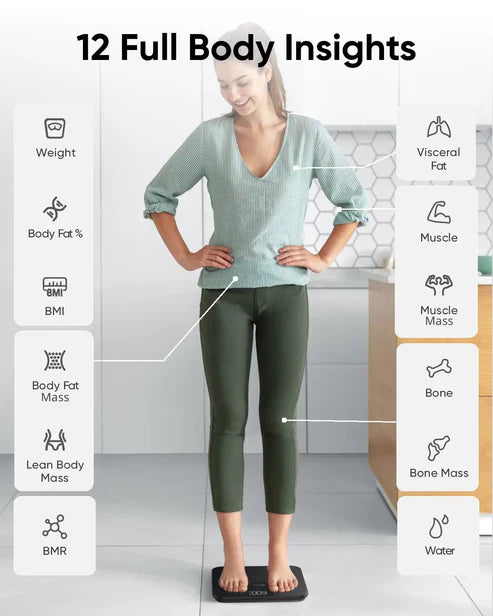 ميزان ذكي A1 Eufy T9120K21 أبيض 12 قياسات للتتبع ومزامنة Bluetooth من Anker