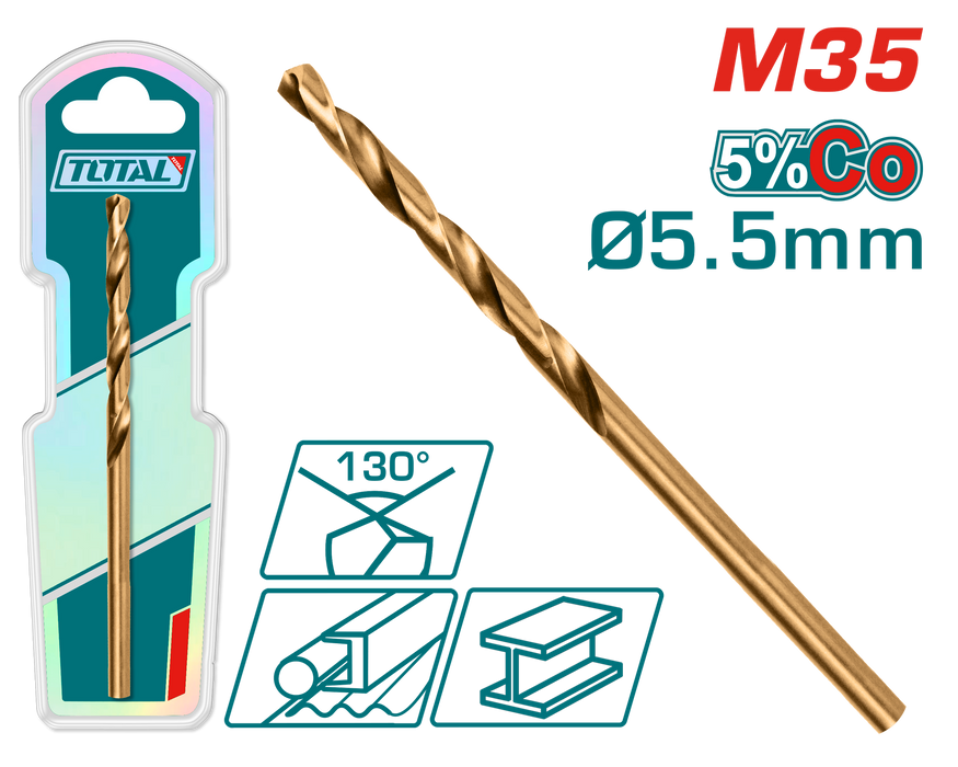 ريشة حديد كوبالت فولاذي عالي السرعة توتال M35 - 5.5 مم من توتال