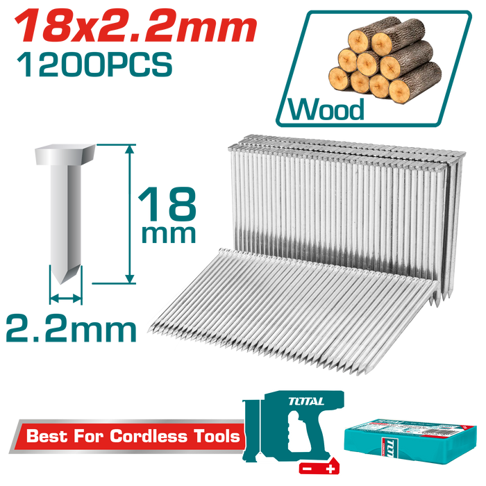 مسامير خرسانية TOTAL 18 مم - 1200 قطعة لأداء ثابت وثبات مؤكد