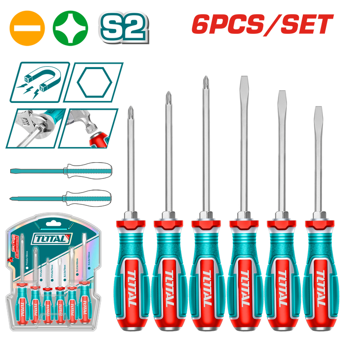 Total 6-Piece Heavy Duty Window Screwdriver Set