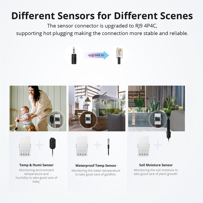 مفتاح مراقبة درجة الحرارة والرطوبة الذكي TH Origin قدرة 20A ودقة تسجيل 6 أشهر من sonoff