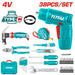Total THKTHP10386 38 Pcs tools set طقم مفك شحن 4 فولت مع عده 38 قطعة