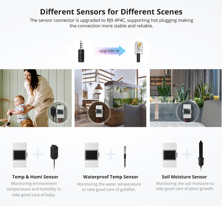 مفتاح ذكي لمراقبة الحرارة والرطوبة TH Elite مع تحكم صوتي وقياس دقيق من sonoff