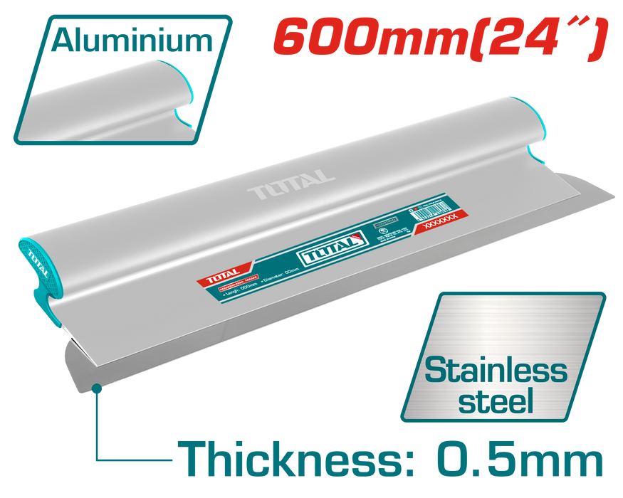 شفرة تجفيف الجدران TOTAL 600مم من فولاذ مقاوم للصدأ مع مقHandle ألمونيوم