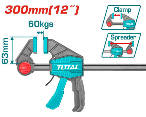 مربط نجارين اتوماتيك 12" Total THT1340602 Quick bar clamps