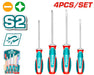 Total TKSDS0426 طقم مفكات عادي ومصلب 4 قطع