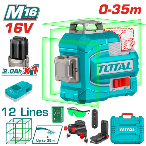 Total TLL301201 جهاز ليفل ليزر شحن 12 خط اخضر