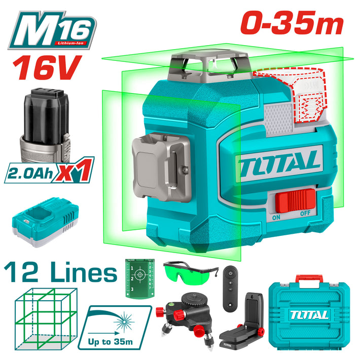 Total TLL301201 جهاز ليفل ليزر شحن 12 خط اخضر