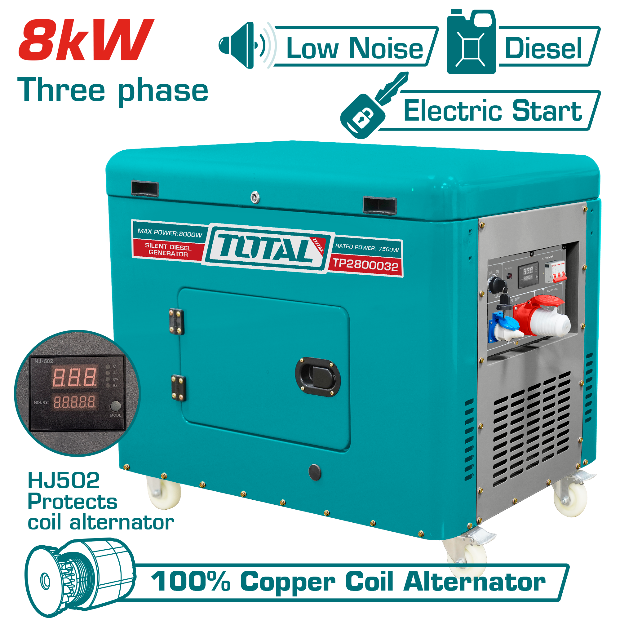 مولد ديزل صامت 8 كيلو واط من TP2800032 لمحرك 13.0HP أداء قوي ومتواصل مولد ديزل صامت 8 كيلو واط من TP2800032 لمحرك 13.0HP أداء قوي ومتواصل