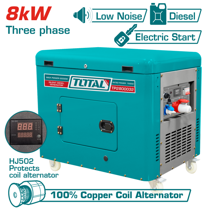 مولد ديزل صامت 8 كيلو واط من TP2800032 لمحرك 13.0HP أداء قوي ومتواصل