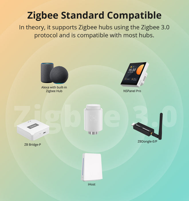 صمام رادياتور متكيف Zigbee للتحكم الذكي وحماية الطاقة من sonoff