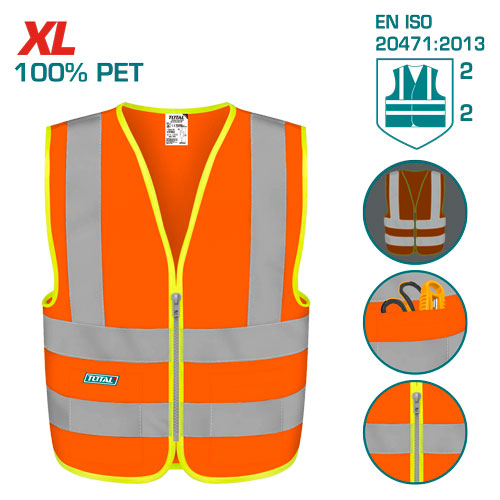 Total TSP62XL فيزت عاكس برتقالي سحاب ثقيل