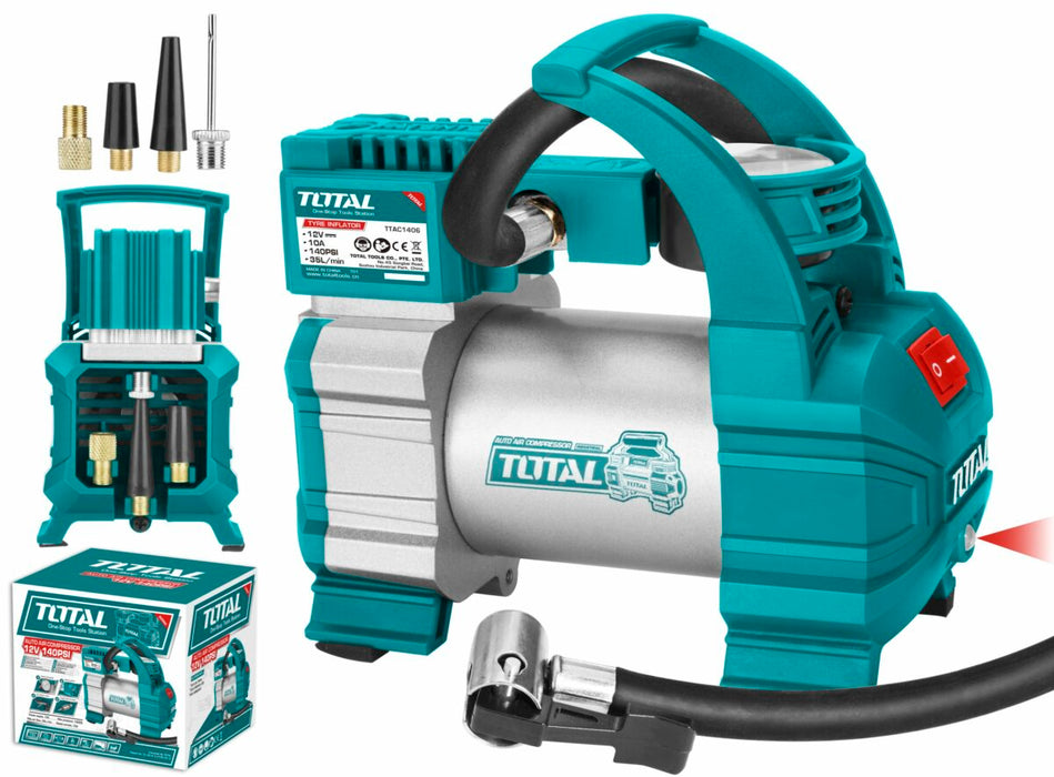 منفاخ عجال سيارة راس واحد TOTAL TTAC1406 بضغط 140PSI وتدفق 35 لتر/دقيقة