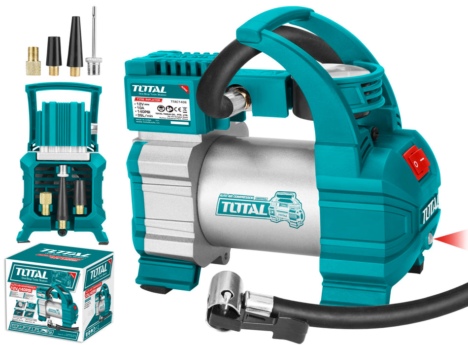 منفاخ عجال سيارة راس واحد TOTAL TTAC1406 بضغط 140PSI وتدفق 35 لتر/دقيقة