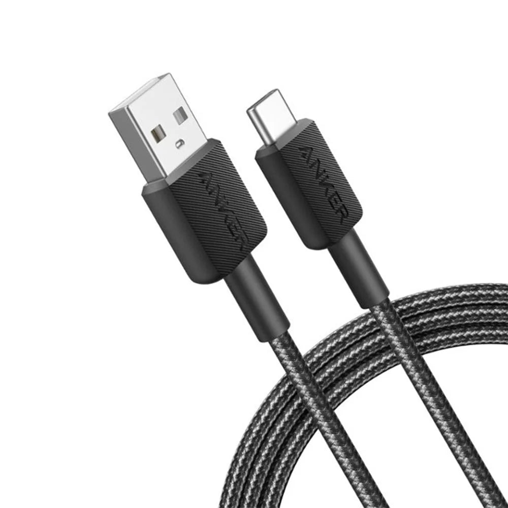 كابل نايلون USB-C إلى USB-A 2.0 بطول 6FT للشحن السريع من Anker - جعفر شوب