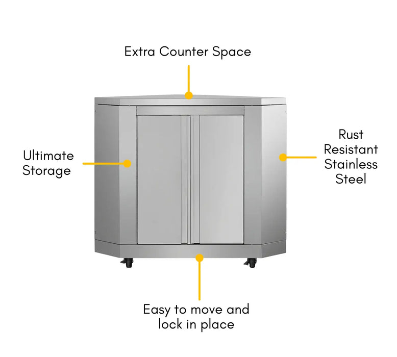 وحدة خزائن زاوية مطبخ خارجي ستانلس ستيل 304 مزايا فريدة وعمر طويل