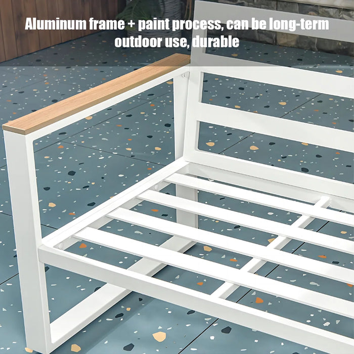 Modern Outdoor Aluminum Sofa Set – Weather-Resistant with Soft Cushions