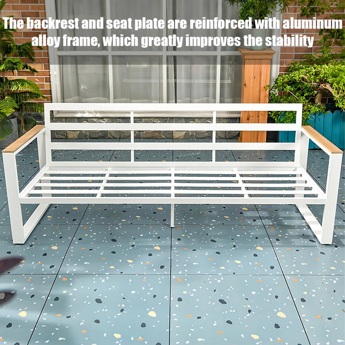 Modern Outdoor Aluminum Sofa Set – Weather-Resistant with Soft Cushions