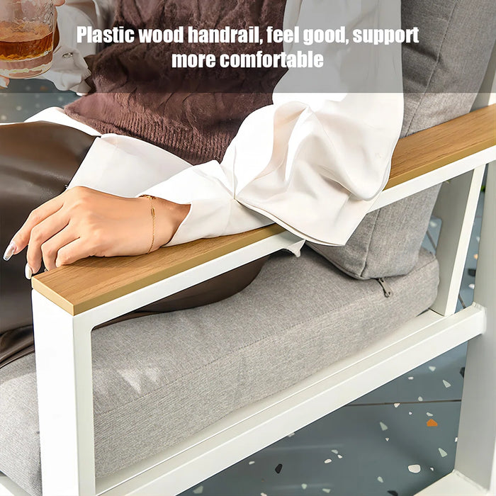 Modern Outdoor Aluminum Sofa Set – Weather-Resistant with Soft Cushions