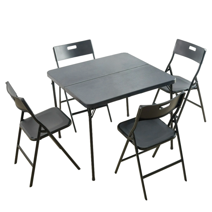 مجموعة طاولات وكراسي قابلة للطي من 5 قطع للمناسبات