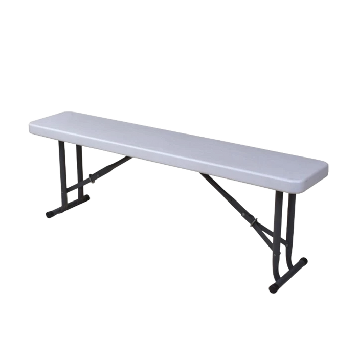مقعد أبيض طويل قابل للطي 122سم بلاستيك ثقيل مع إطار معدني قوي