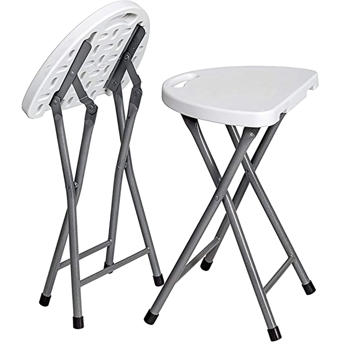 كرسي قابل للطي مدمج 32x28x47سم PVC وأرجل فولاذية للاستخدام الداخلي والخارجي