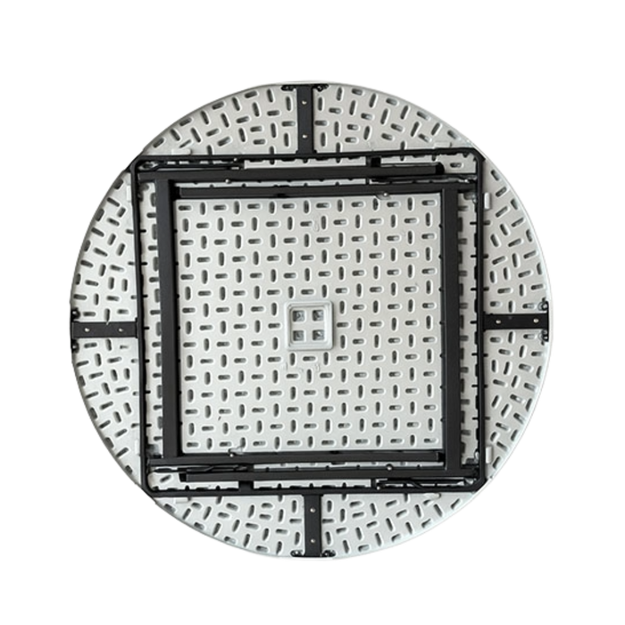 طاولة دائرية قابلة للطي شديدة التحمل (قطر 126 سم، أرجل فولاذية