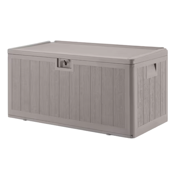 صندوق تخزين خارجي رمادي سعة 397 لتر من البولي إيثيلين لمتانة قصوى
