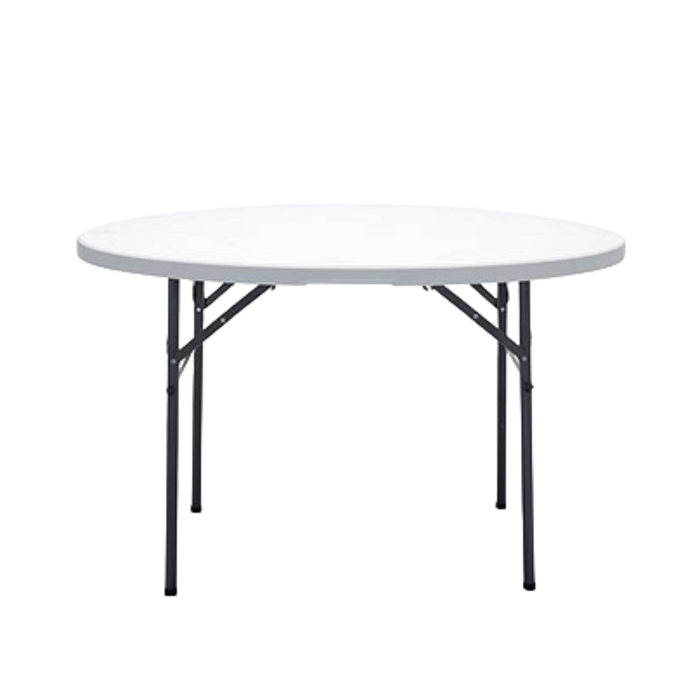 طاولة دائرية قابلة للطي شديدة التحمل (قطر 126 سم، أرجل فولاذية
