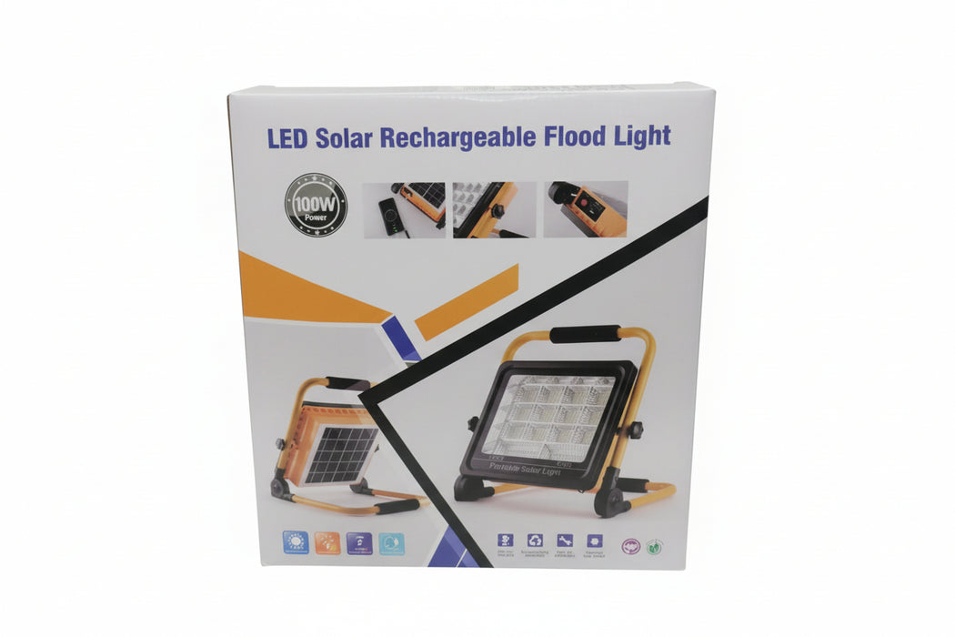 كشاف LED شمسي محمول ببطارية ليثيوم ومخرج شحن USB للطوارئ