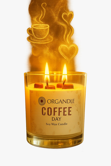شمعة كوفي داي من شمع الصويا 100% برائحة القهوة