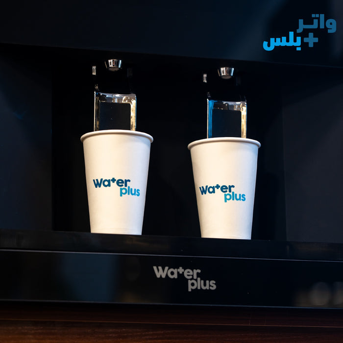 كولر مياه بلت إن زجاج أسود من ووتر بلس