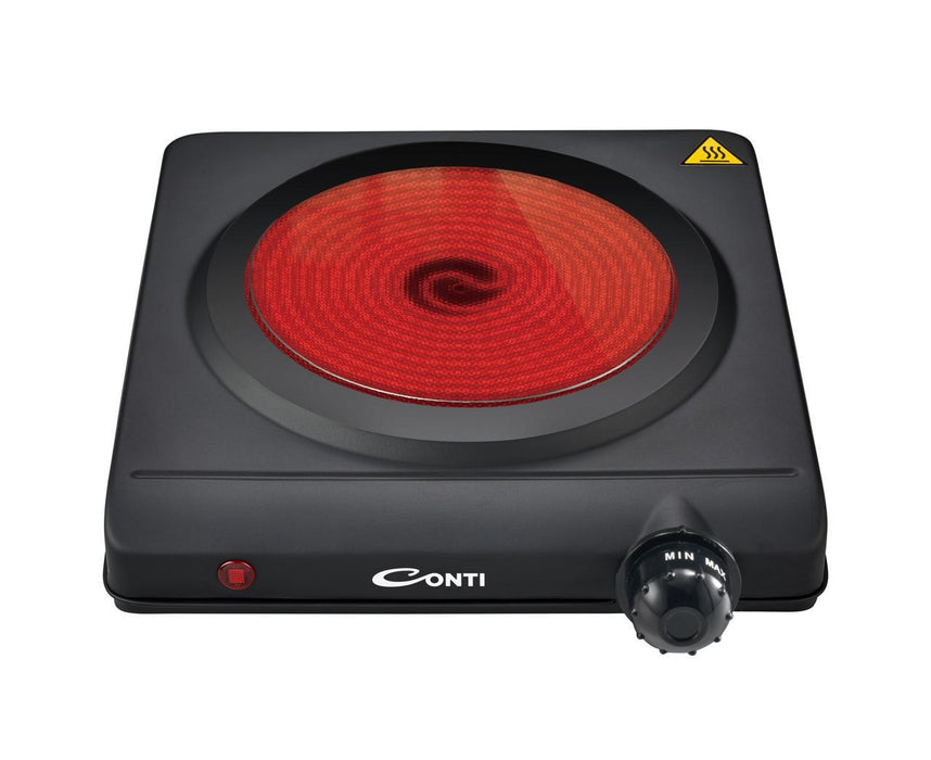 كونتي طباخ تسخين كهربائي سيراميك 1200 واط HPC 11203 BK للتحكم المتعدد والأمان