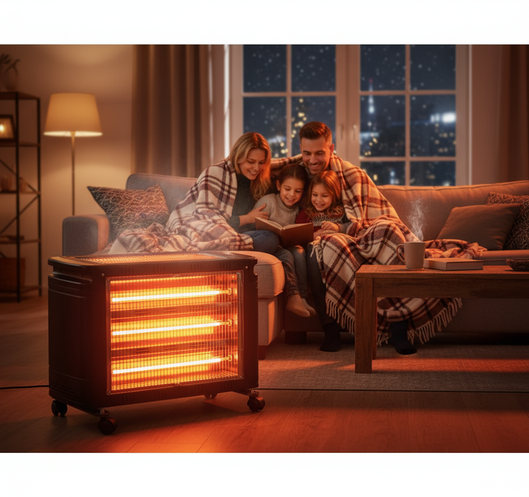 دفاية كهربائية كونتي 2000 واط مع عناصر تسخين كوارتز وآمنة