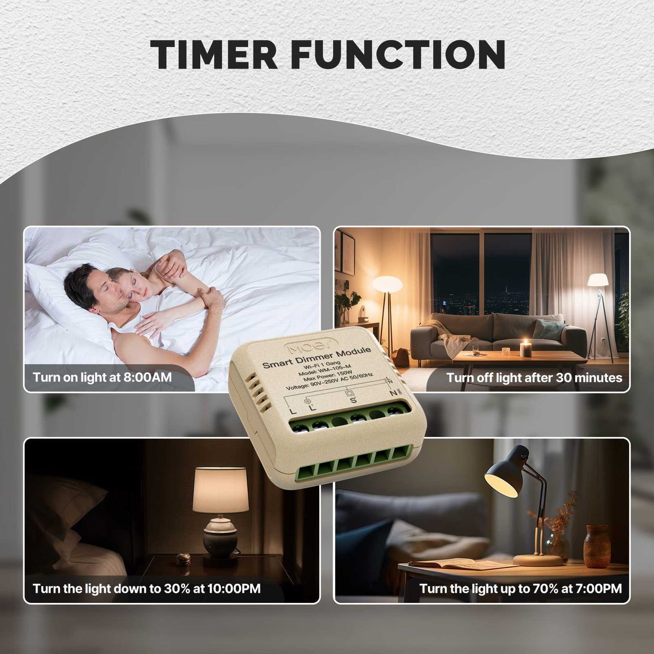 Mini Hidden Smart Switch - 150W - Wi-Fi Mini Hidden Smart Switch - 150W - Wi-Fi