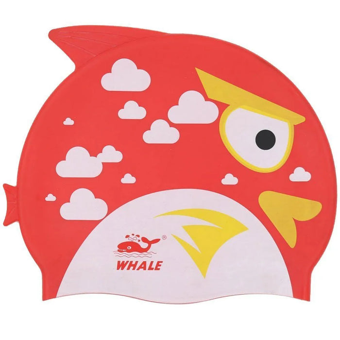 طاقية سباحة سليكون للأطفال من WHALE، مرنة ومقاومة للماء، حماية للشعر من الكلورين