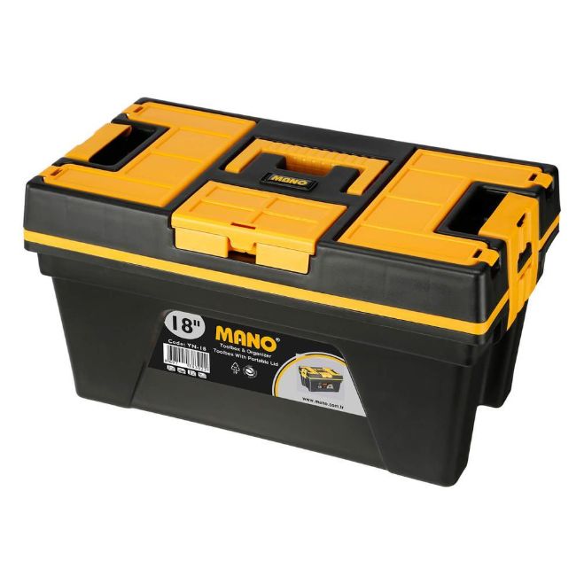 صندوق عده بلاستيك اصفر/اسود 18" MANO YN-18
